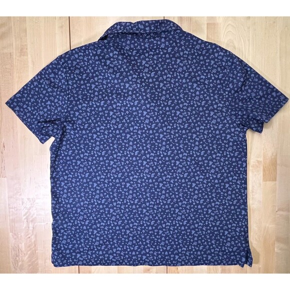 Polo Ralph Lauren Mens Size L Polo Shirt Blue Short Sleeve Floral Embroidered - Picture 8 of 13